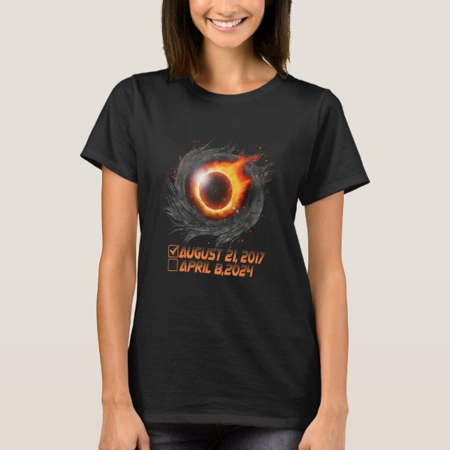 Aesthetic Total Solar Eclipse Check List Apr 8 202 T-Shirt (Front)