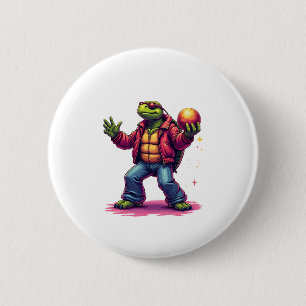 Aesthetic Turtle Disco T-Shirt 6 Cm Round Badge