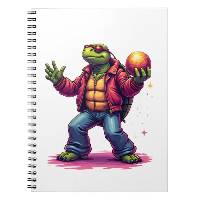 Aesthetic Turtle Disco T-Shirt Notebook (Front)