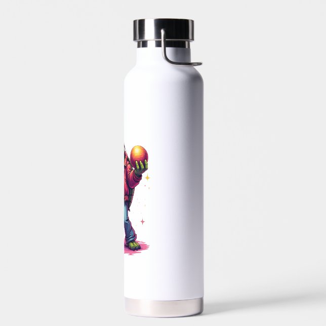 Aesthetic Turtle Disco T-Shirt Water Bottle (Left)