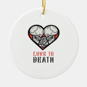 Aesthetic Valentines Till Death Do Us Part Ceramic Ornament