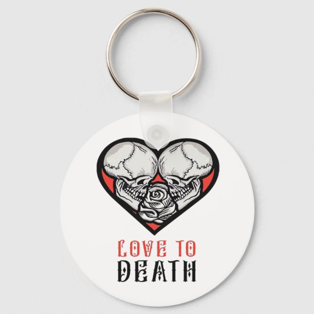 Aesthetic Valentines Till Death Do Us Part Key Ring (Front)