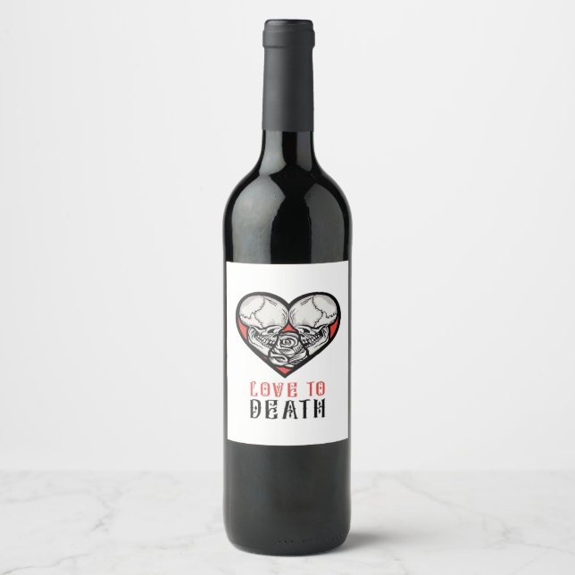Aesthetic Valentines Till Death Do Us Part Wine Label (Front)