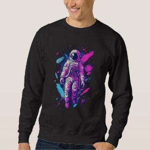 Aesthetic Vaporwave Astronaut Graphic Spaceman Gra Sweatshirt