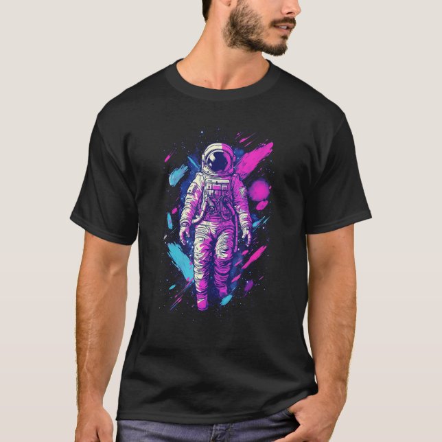 Aesthetic Vaporwave Astronaut Graphic Spaceman Gra T-Shirt (Front)
