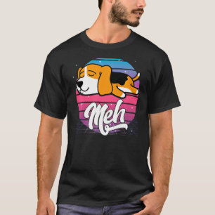 Aesthetic Vaporwave Japanese Otaku Meme Meh Beagle T-Shirt