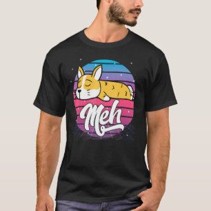 Aesthetic Vaporwave Japanese Otaku Meme Meh Corgi T-Shirt