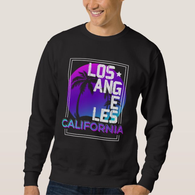 Aesthetic Vaporwave Los Angeles California CA Retr Sweatshirt (Front)