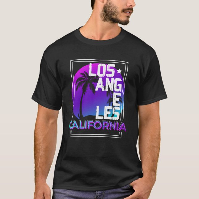 Aesthetic Vaporwave Los Angeles California CA Retr T-Shirt (Front)