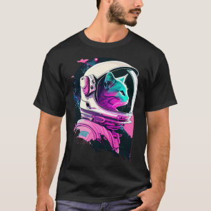 Aesthetic Vaporwave Space Cat 80s 90s Astronaut 9 T-Shirt