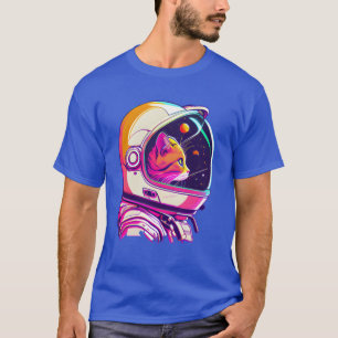 Aesthetic Vaporwave Space Cat 80s 90s Astronaut fr T-Shirt