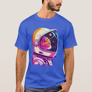 Aesthetic Vaporwave Space Cat 80s 90s Astronaut fr T-Shirt