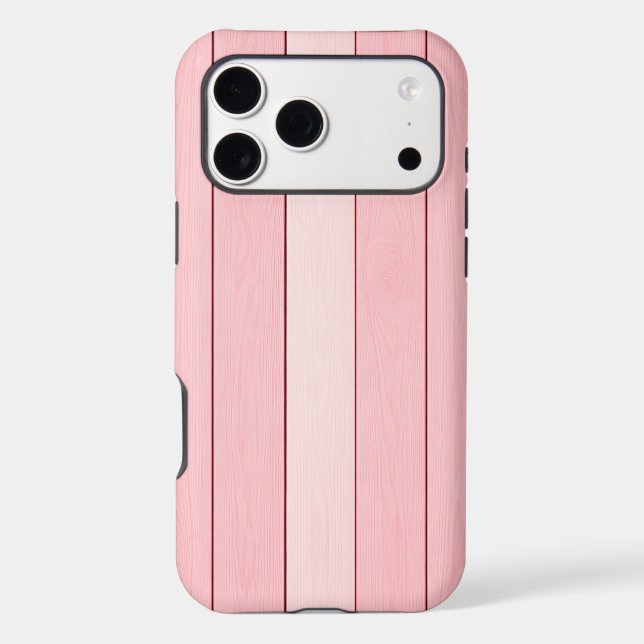 Aesthetic Vertical Wood Pattern Pink Colour  (Back)