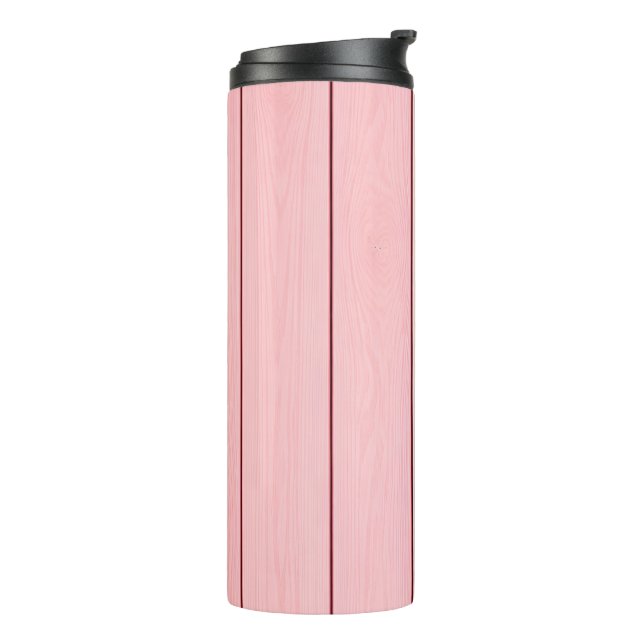 Aesthetic Vertical Wood Pattern Pink Colour  Thermal Tumbler (Rotated Left)