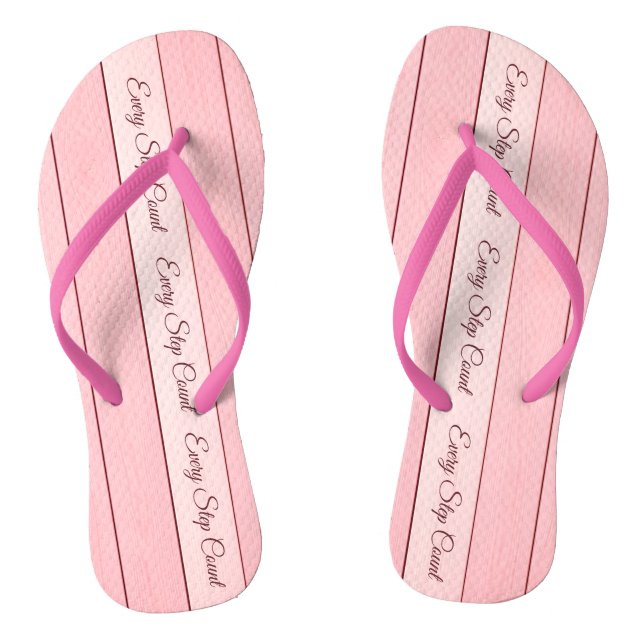 Aesthetic Vertical Wood Pattern Pink Colour  Thongs (Footbed)