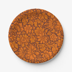 Aesthetic Vintage All Over Floral Print Paper Plate