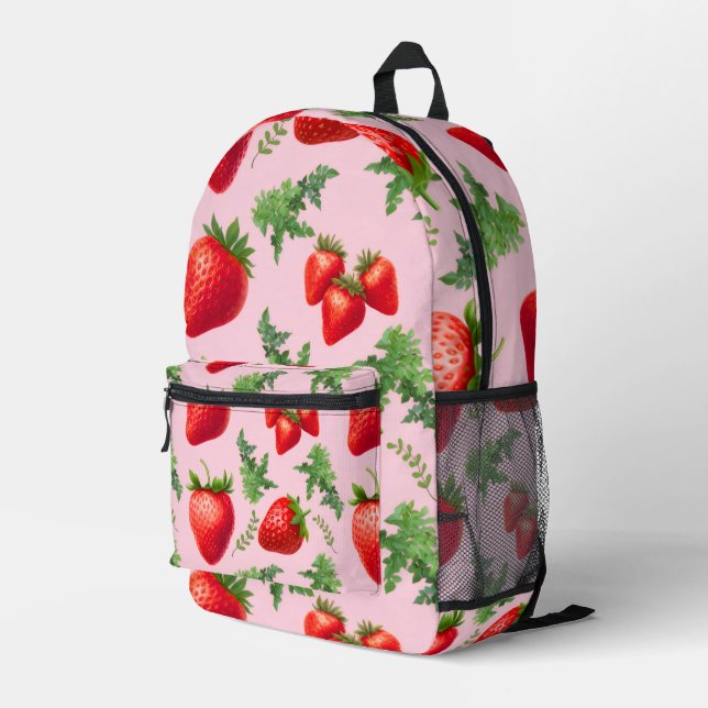 Aesthetic Vintage Berry Patch Daily Bookbag Printed Backpack (Back Corner Right)