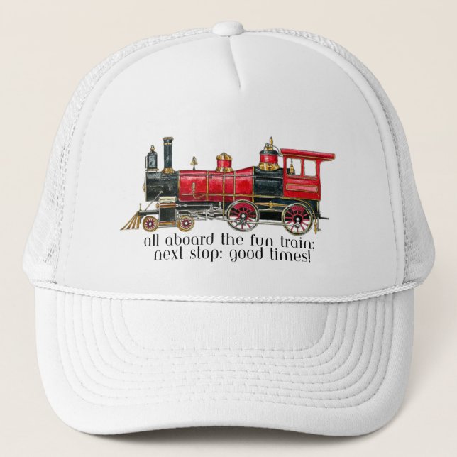 Aesthetic Vintage Train Baseball Cap (Front)