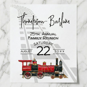 Aesthetic Vintage Train Family Reunion Poster