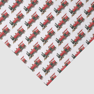 Aesthetic Vintage Train Tissue Paper
