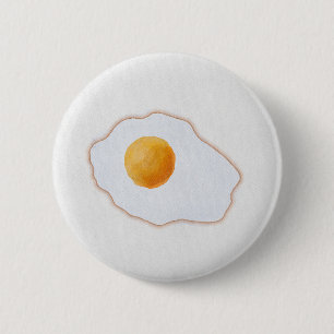 Aesthetic Watercolor Fried Egg Minimalist Art Prin 6 Cm Round Badge