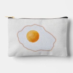 Aesthetic Watercolor Fried Egg Minimalist Art Prin Accessory Pouch