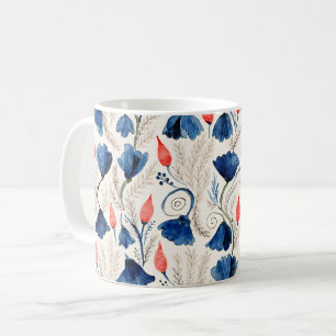 Aesthetic Watercolor Patriotic Wildflowers Coffee Mug