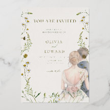 Aesthetic wedding invitation card 