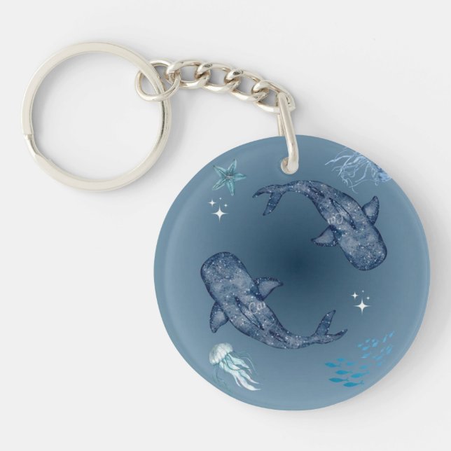 “Aesthetic Whale Acrylic Keychain” Key Ring (Front)