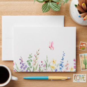 Aesthetic wild flowers envelope