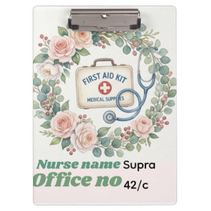 Aesthetic Wildflower & First Aid Kit Art Clipboard
