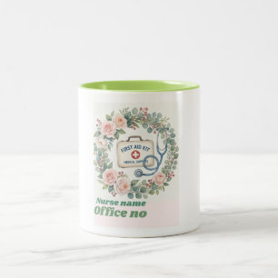 Aesthetic Wildflower & First Aid Kit Art Two-Tone Coffee Mug