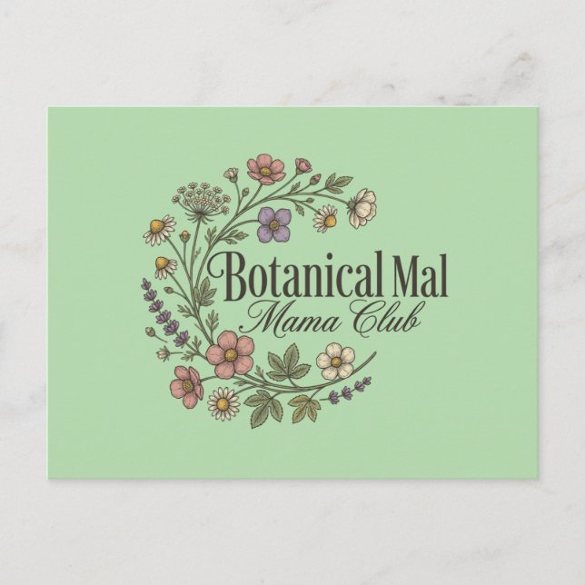 Aesthetic Wildflower Wreath Postcard (Front)