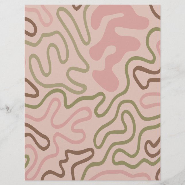 Aesthetic Wrigley Pattern Scrapbook Paper (Front)