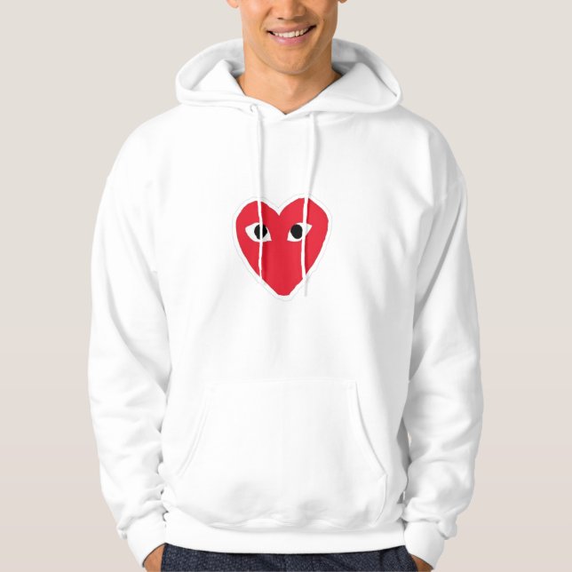 aesthetic y2k red heart hoodie (Front)
