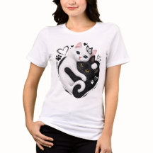 Aesthetic Yin Yang Cats Hugging Cute Pets Graphic
