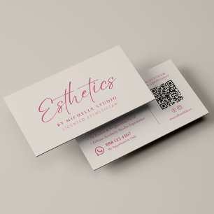 Aesthetician Aesthetics Studio Skincare Sand Pink Business Card