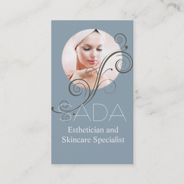 Aesthetician and Skincare Specialist, Salon & Spa Business Card (Front)