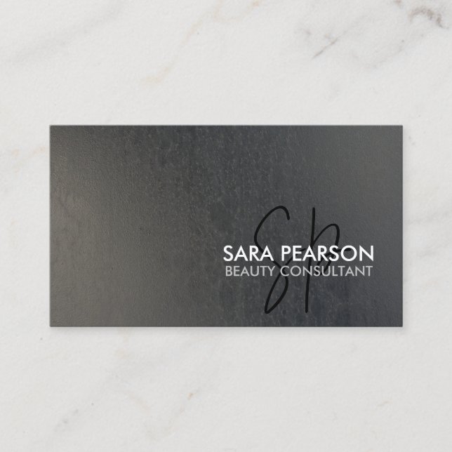 Aesthetician Beautician Monogram Beauty  Business Card (Front)