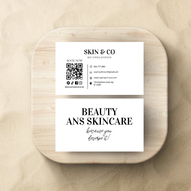 Aesthetician Beauty Skincare salon Minimalist Business Card (Creator Uploaded)