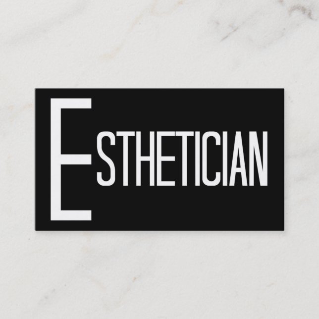 Aesthetician Black and White Business Card (Front)