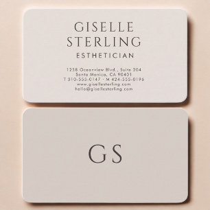 Aesthetician business card