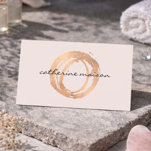 Aesthetician Business Card Rose Gold Logo Pink