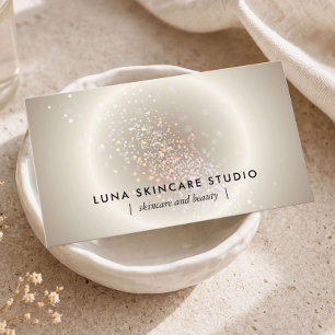 Aesthetician Celestial Glow Champagne Gold Luxury Business Card