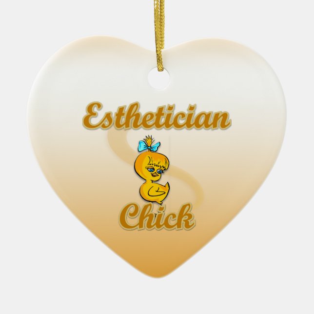 Aesthetician Chick  Ceramic Tree Decoration (Front)