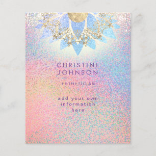 aesthetician colourful faux glitter flyer