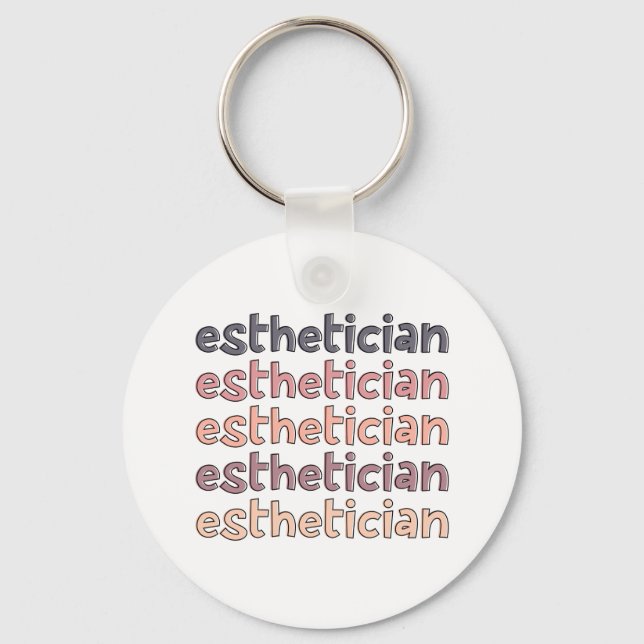 Aesthetician Cosmetologist Beautician Cute Key Ring (Front)