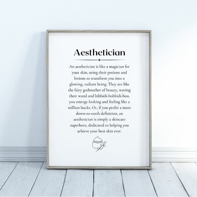 Aesthetician Definition Poster (Creator Uploaded)