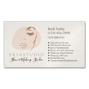 Aesthetician Facial Treatment Menu Skincare Servic Magnetic Business Card