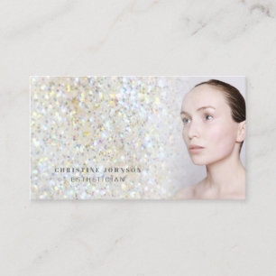 aesthetician faux glitter texture • business card